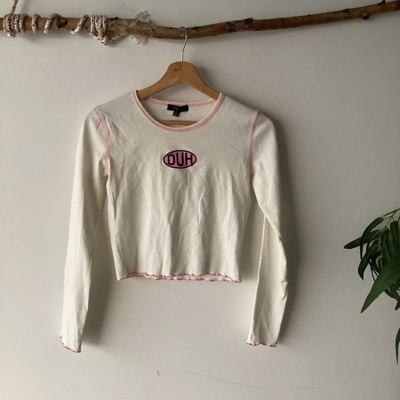 Delia's Women's White and Pink Shirt