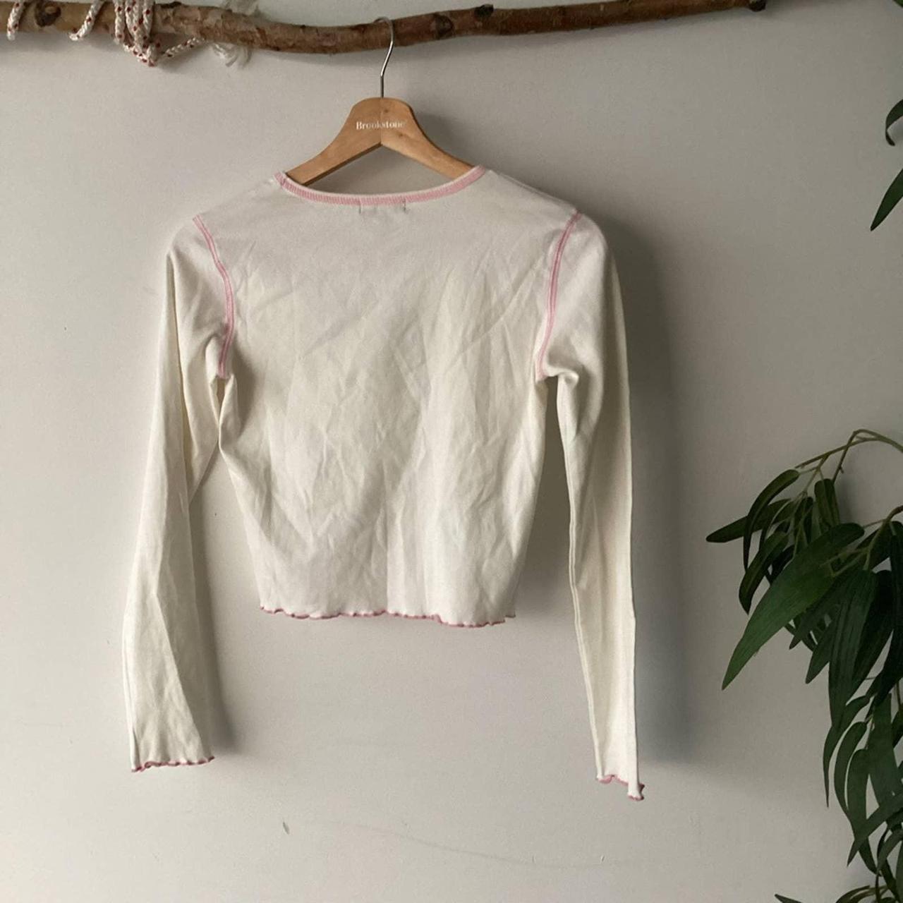 Delia's Women's White and Pink Shirt (2)