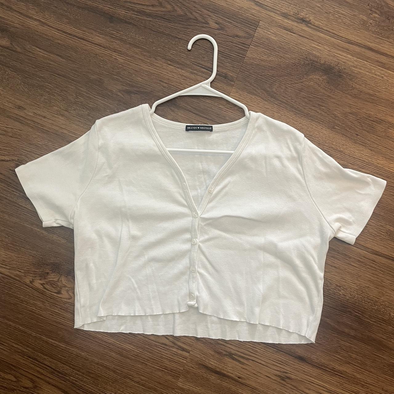 Brandy Melville Crop Top Shirt Button Down Shirts