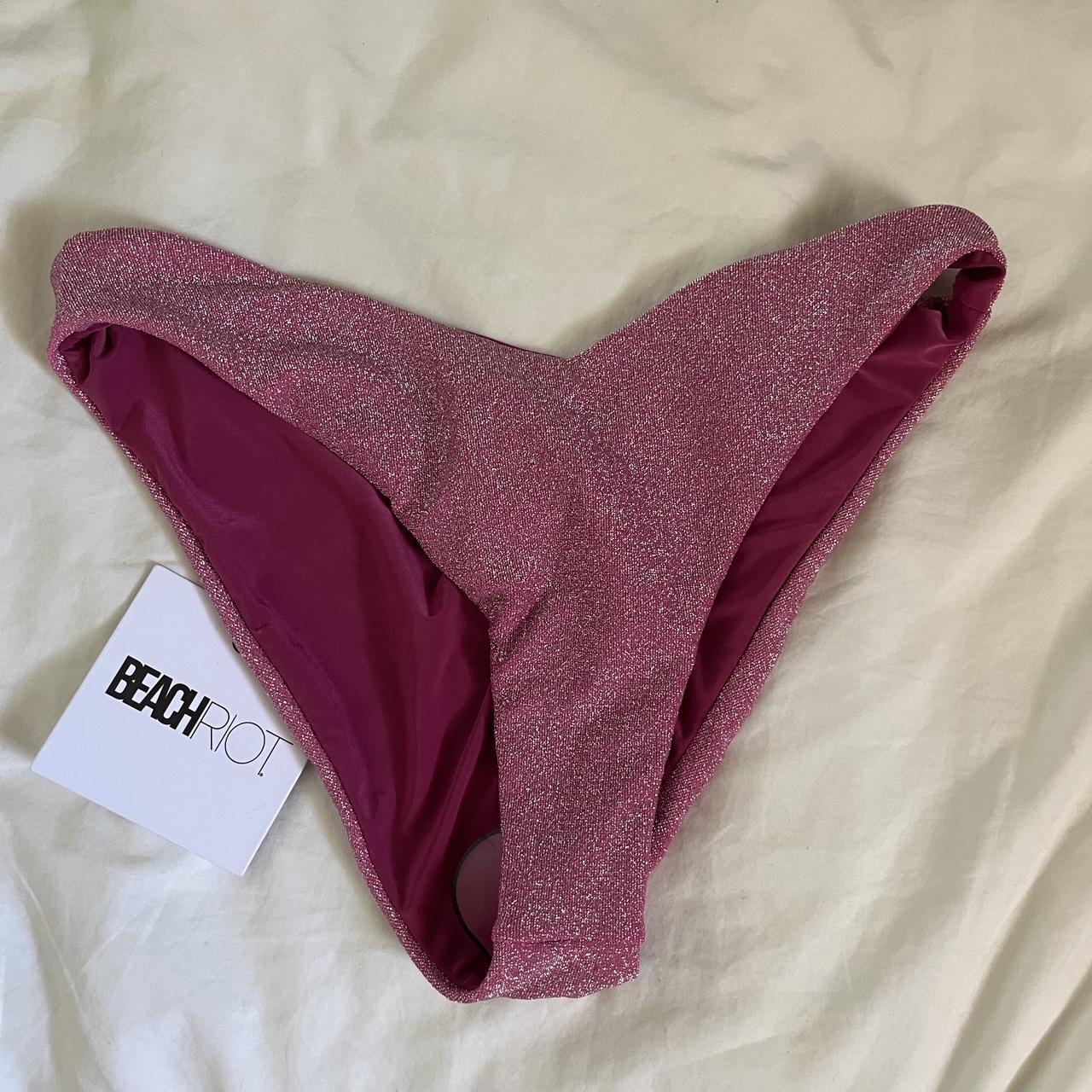brand new beach riot bikini bottoms sparkly pink... - Depop
