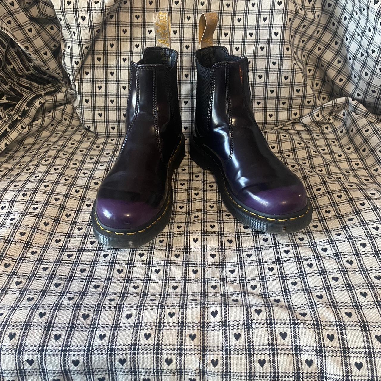 Purple Dr Martens Vegan Chelsea Boots Womens Dr Martens Women's