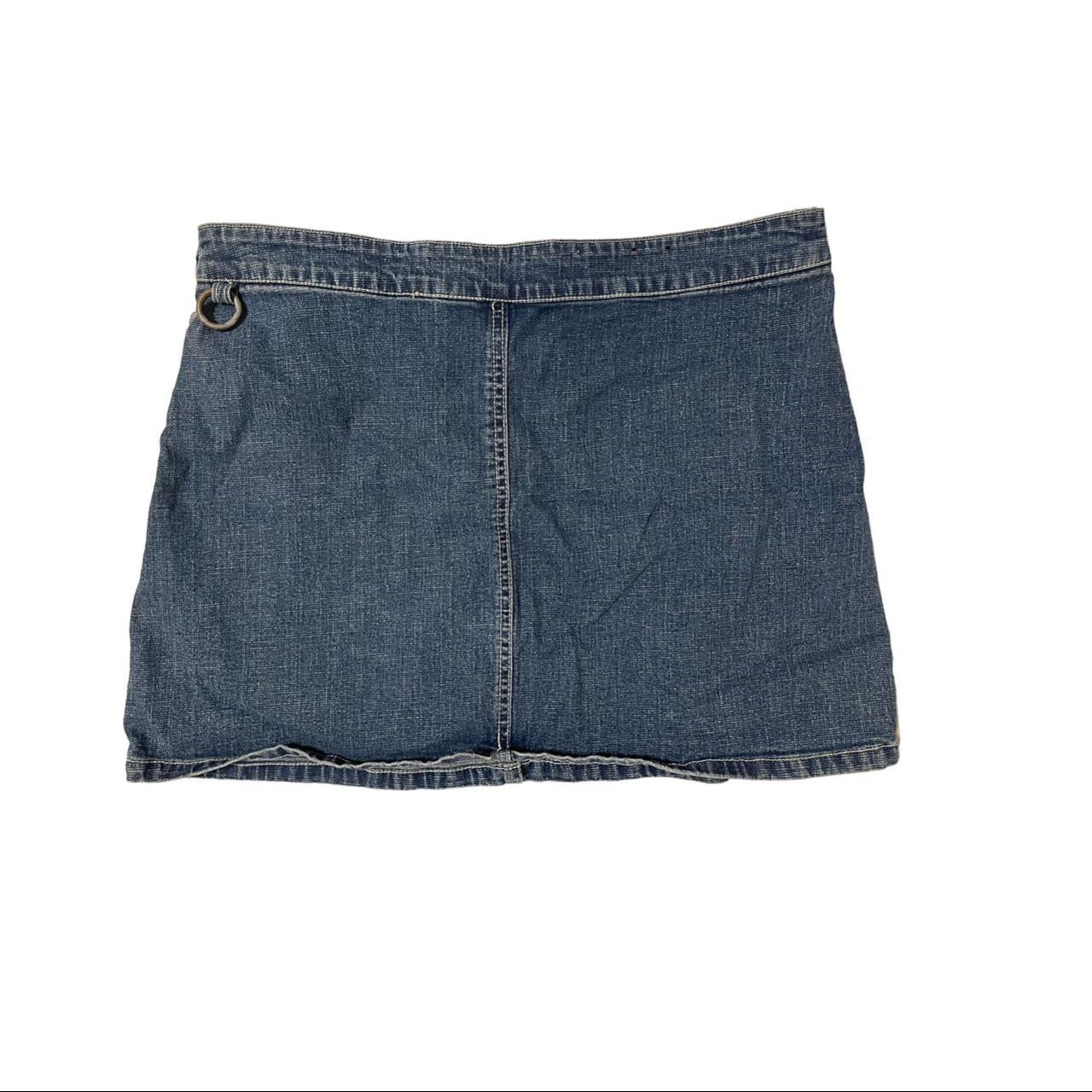 y2k skirt vintage 2000s mini denim skirt by... - Depop