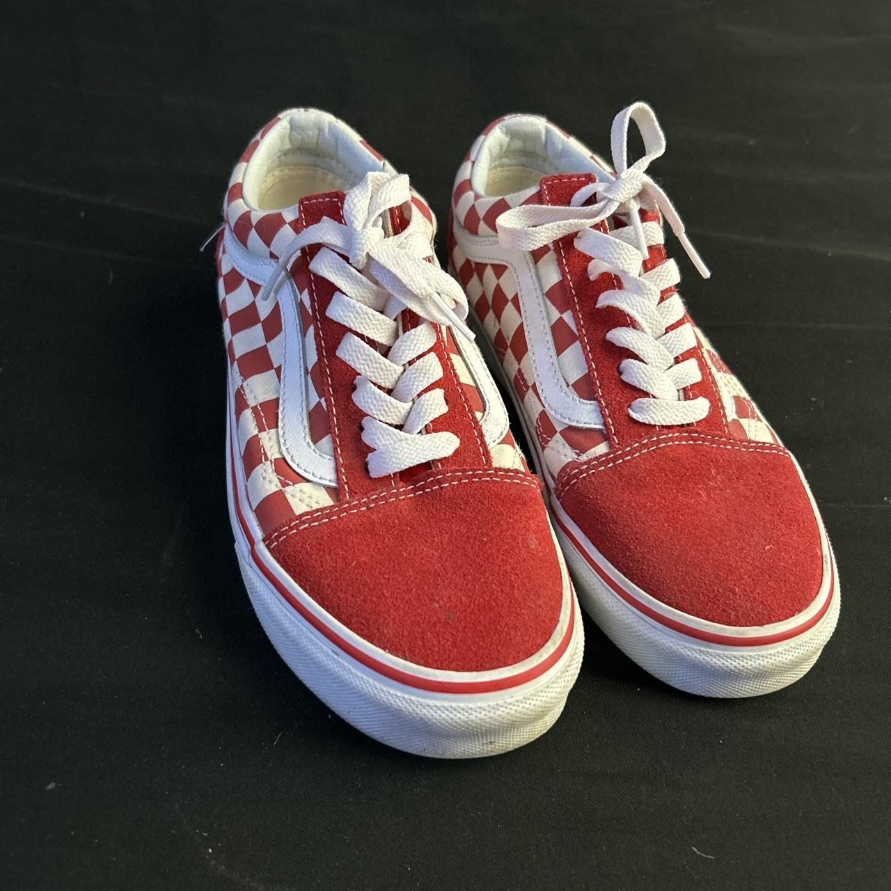 Red checker old skool vans, Size: Men’s (5.5),... - Depop