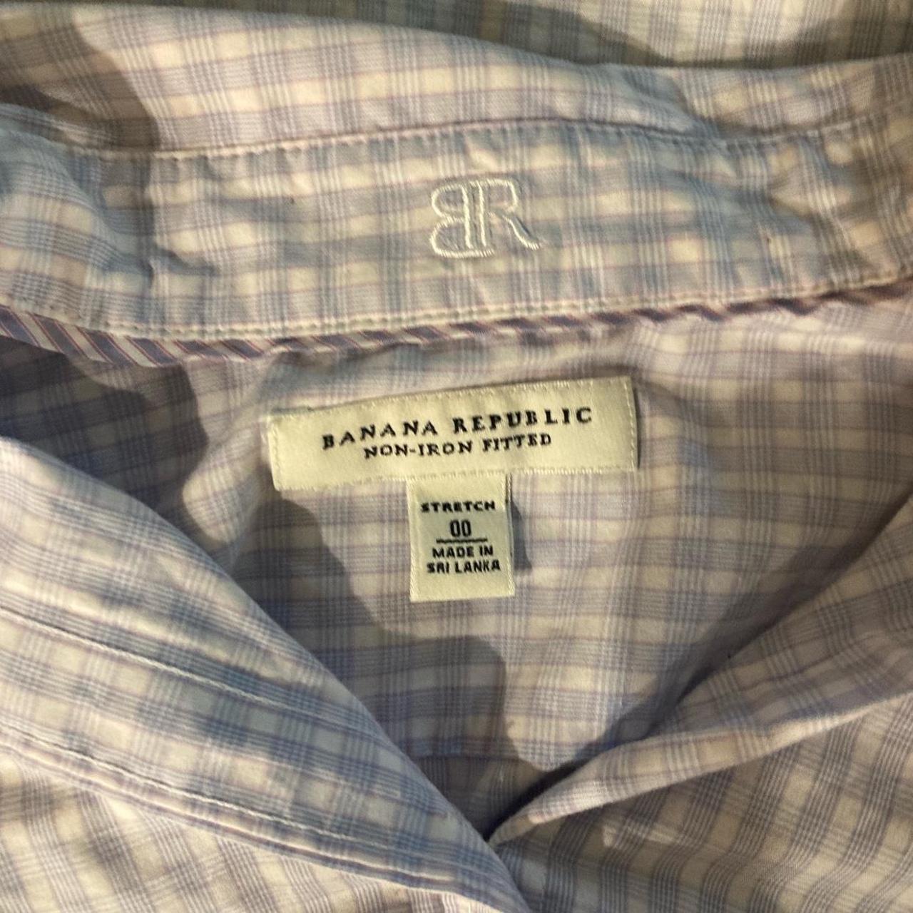 banana republic button down blue and white gingham... Depop