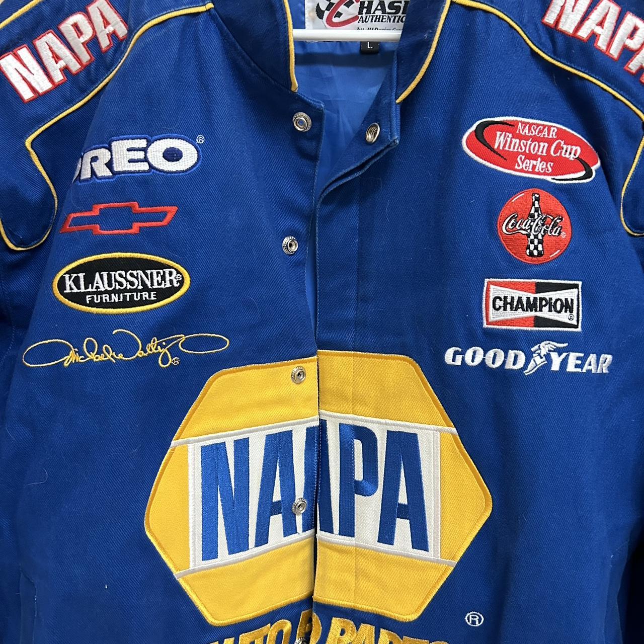 NAPA NASCAR racing jacket in blue and yellow. Number... - Depop