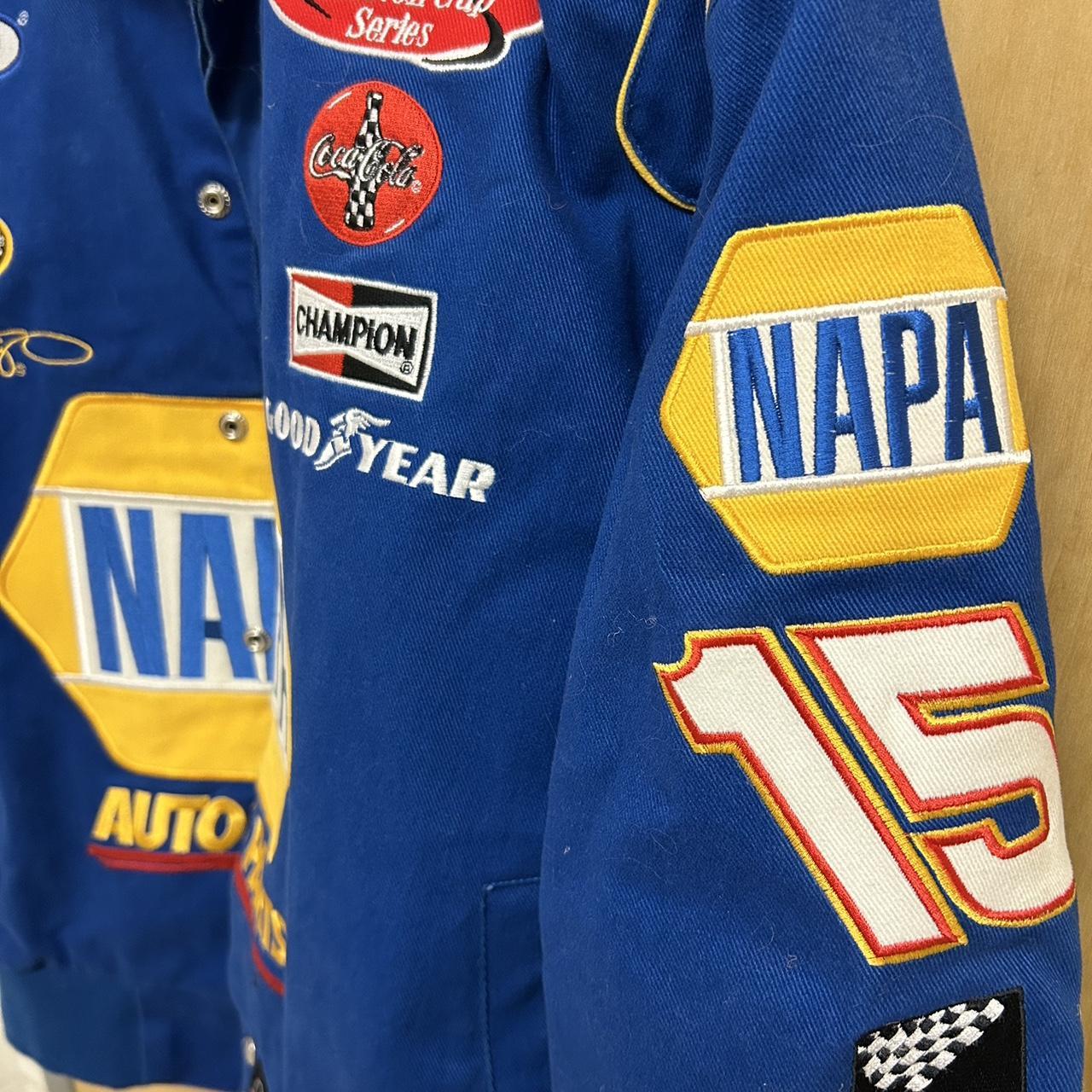 NAPA NASCAR racing jacket in blue and yellow. Number... - Depop