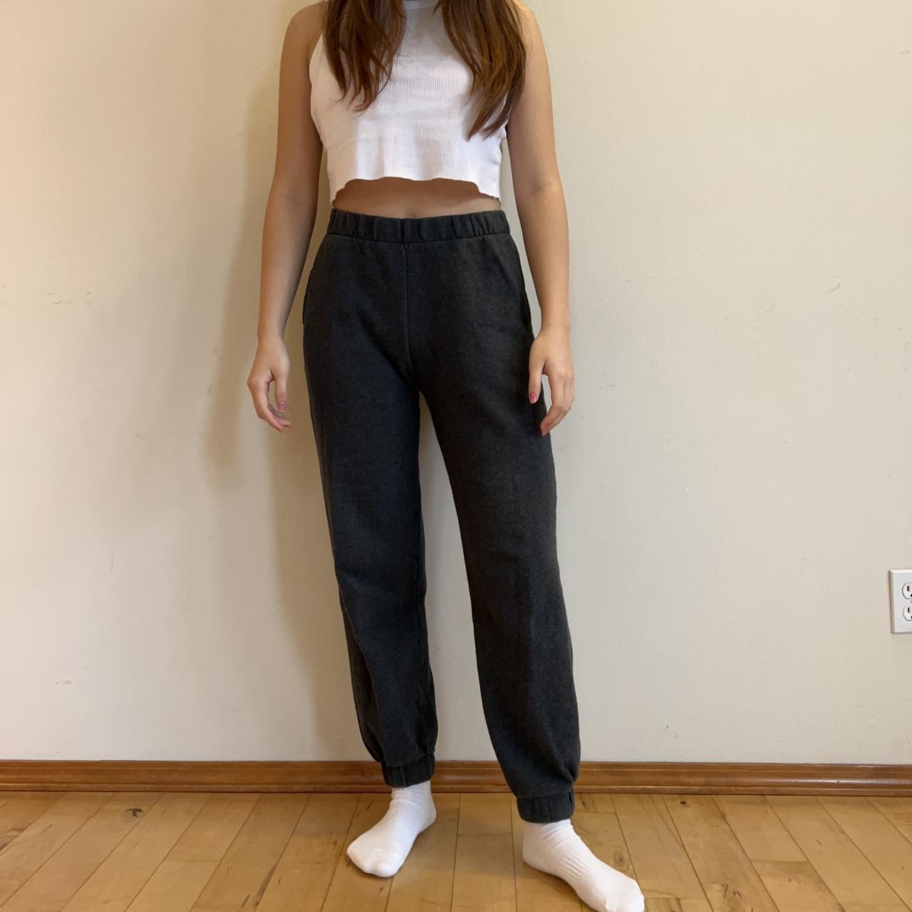 Brandy Melville dark grey rosa sweatpants in perfect... Depop