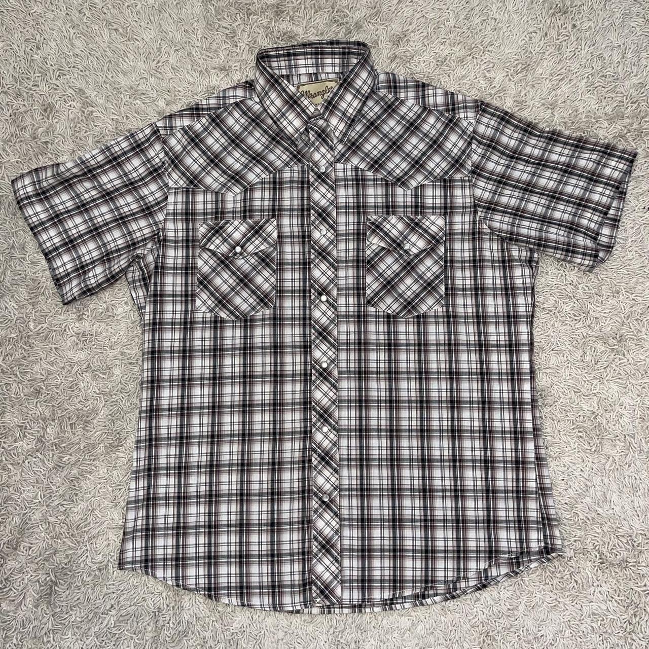 Wrangler pearl snap short sleeve western / cowboy /... - Depop