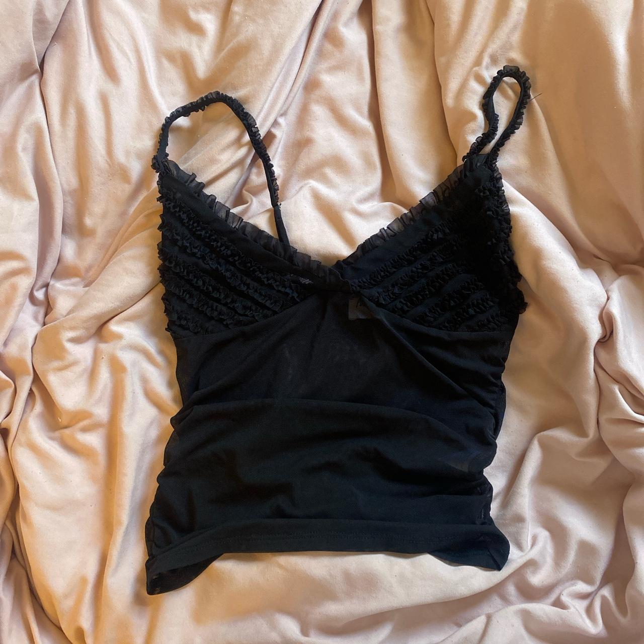 Princess polly black crop top worn twice perfect... Depop