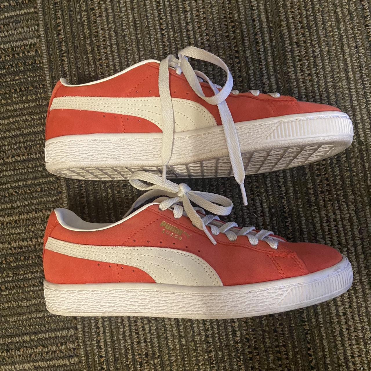 The cutest red Puma Sneakers! These sneakers are... Depop