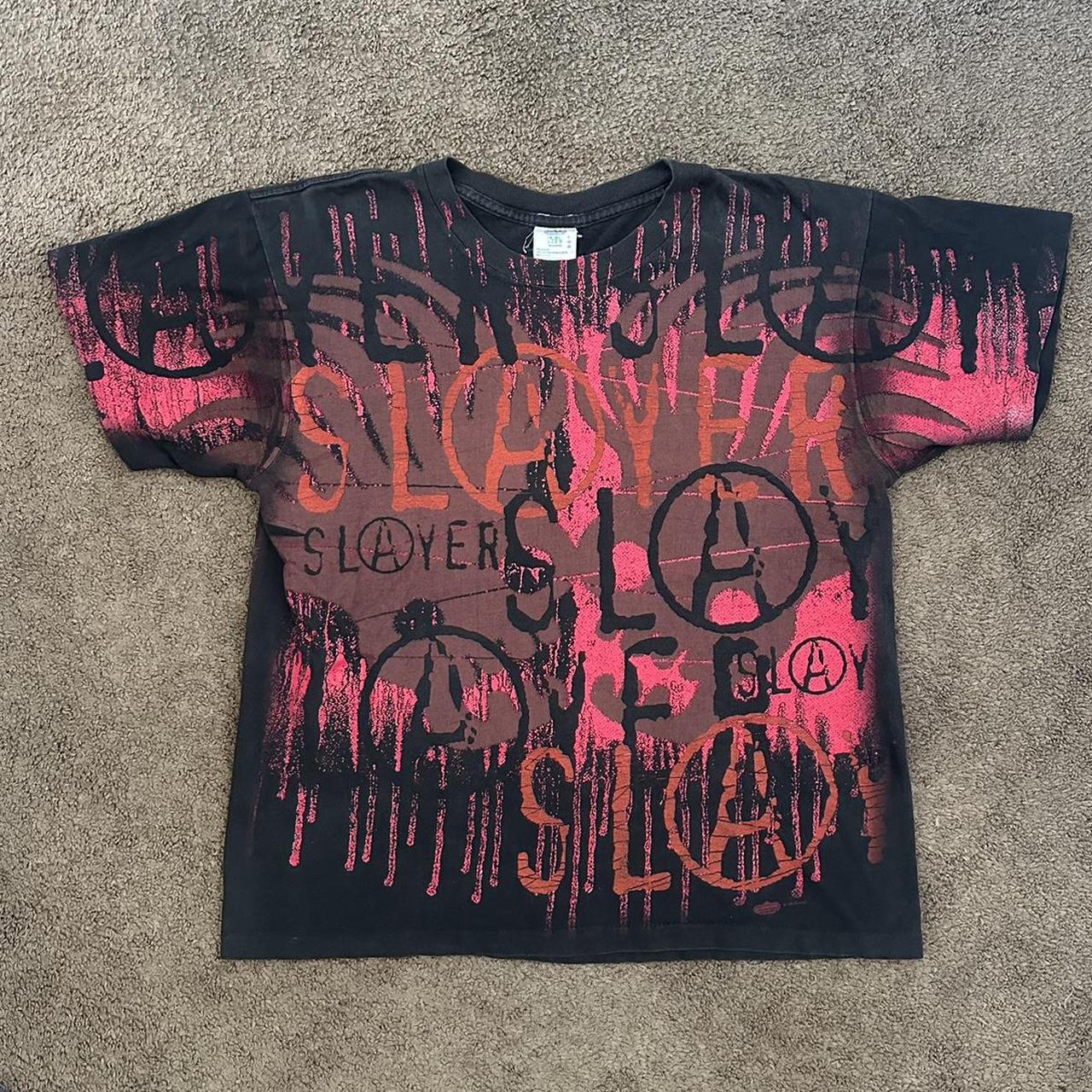 Super rare Vintage 1996 Slayer shirt. All over print...