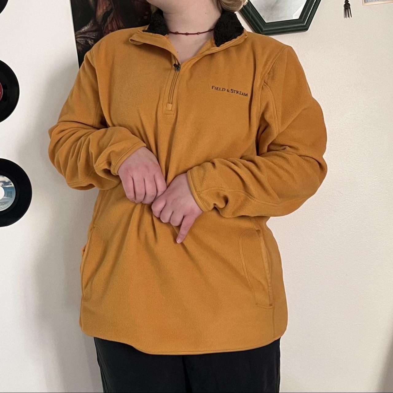 2000s mustard yellow fleece pullover dark mustard... Depop