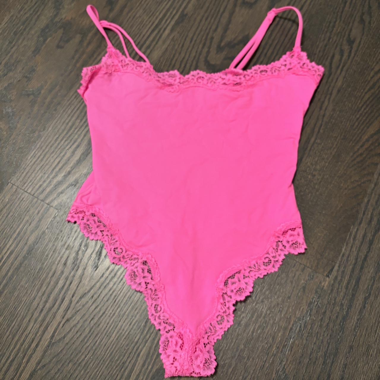 skims xs pink lace thong body suit Depop