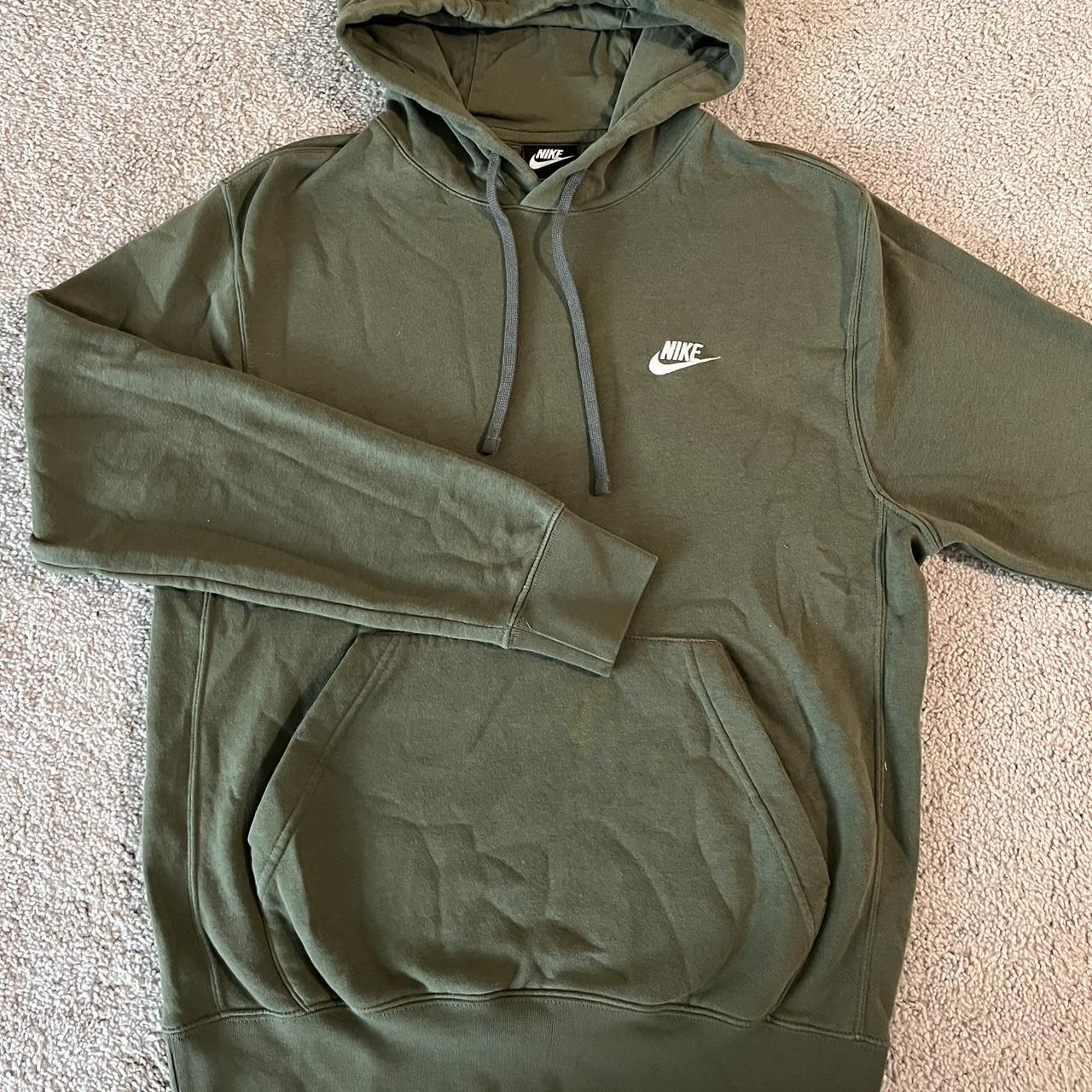 Olive green Nike hoodie. Size small - barely worn!... - Depop