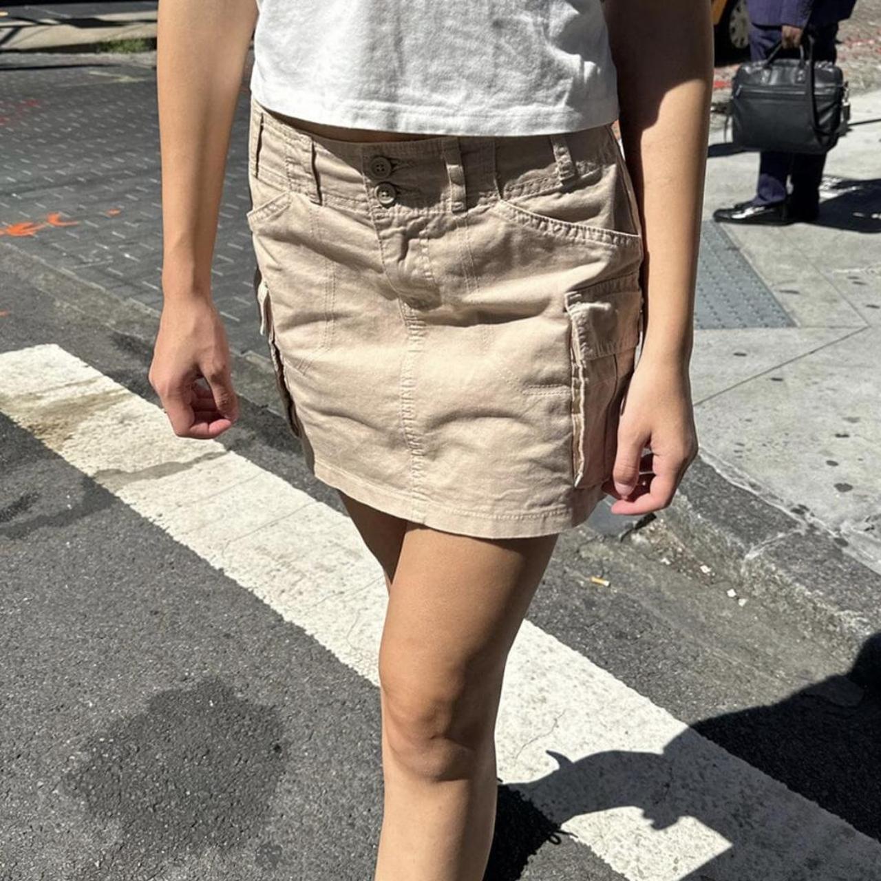 🏷️ brandy melville/john galt cargo skirt low rise... Depop