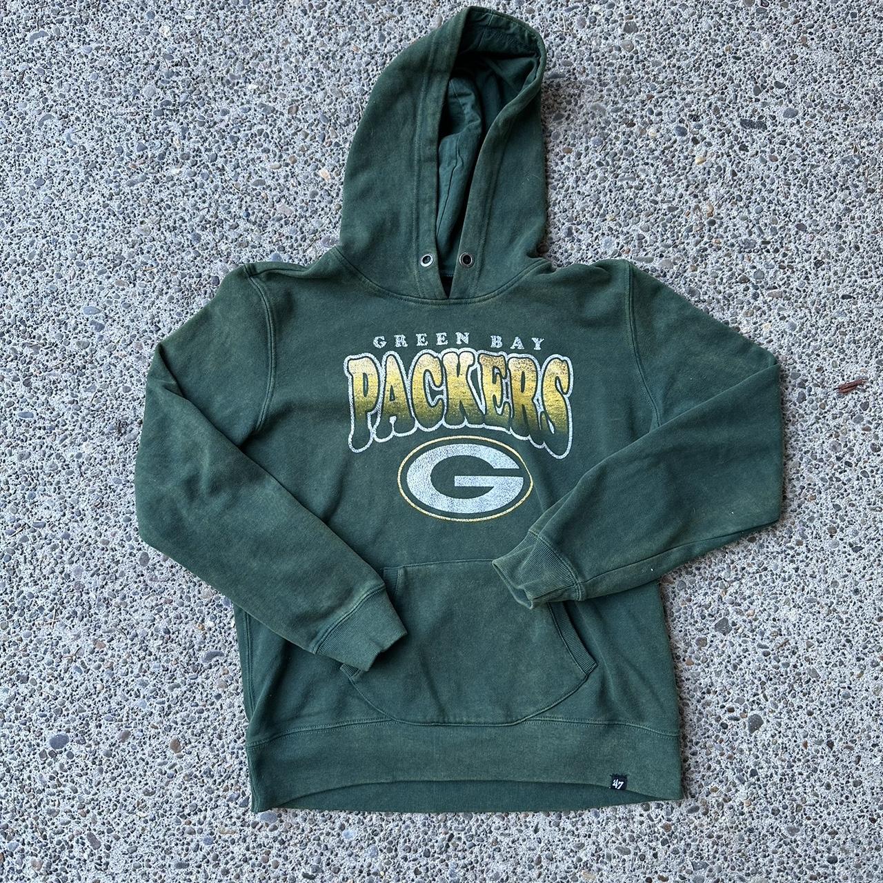 Vintage Faded Green Bay Packers Hodie (Fits like... - Depop