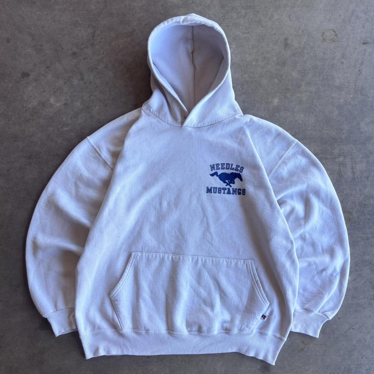 Russell Athletic Men's Hoodie White/Blue M – 90s Vintage