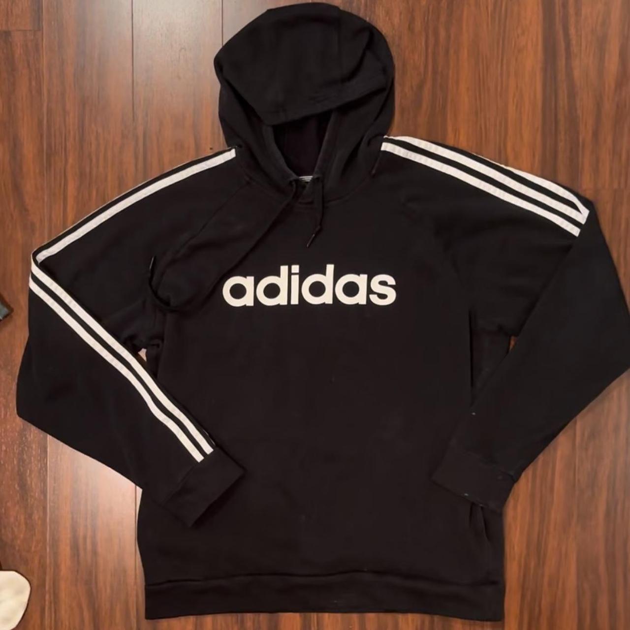 black adidas hoodie (message before buying) -open... - Depop