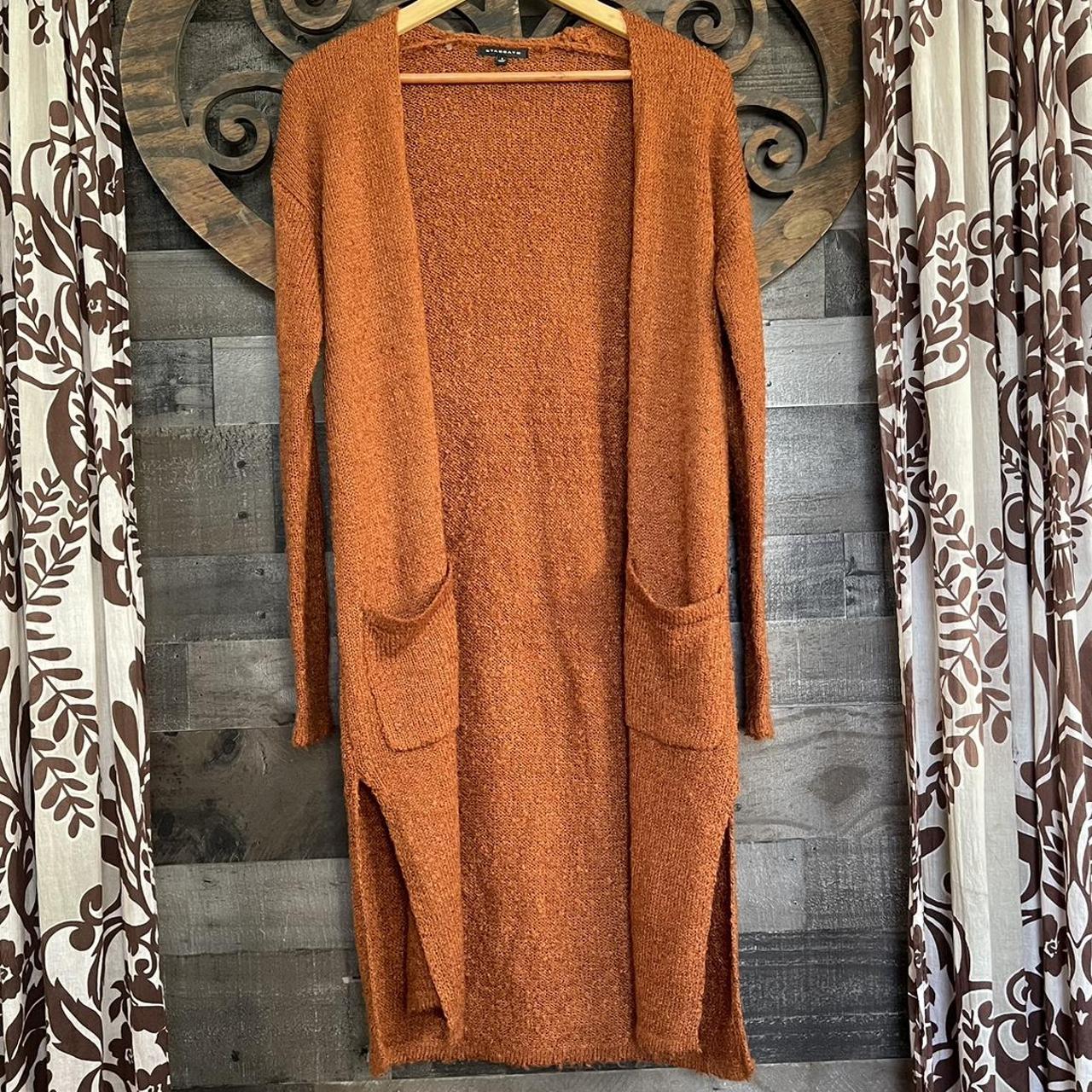 Rust Brown Cardigan - Cardigan Sweater - Duster Cardigan Sweater