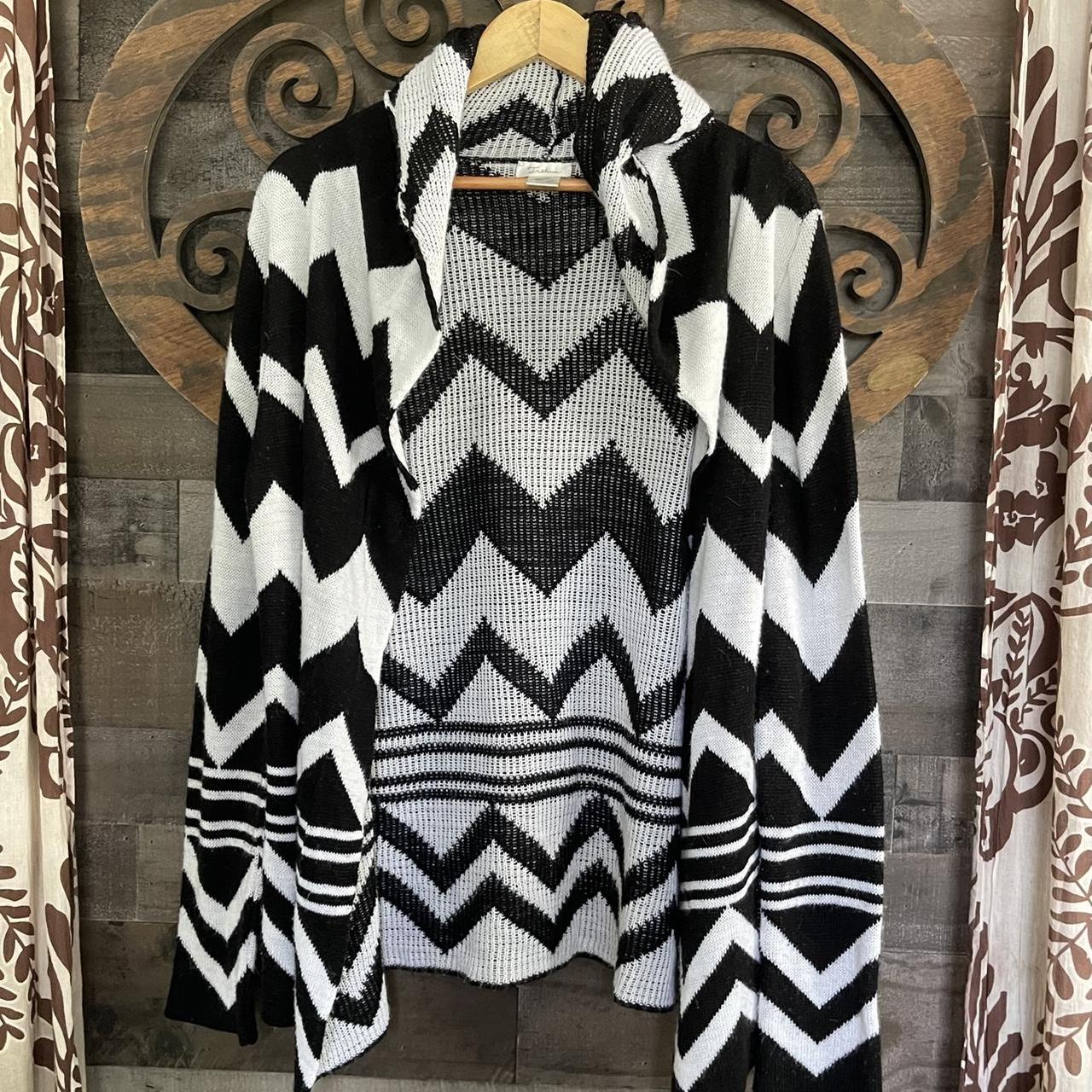 Black and white checkered cardigan best sale