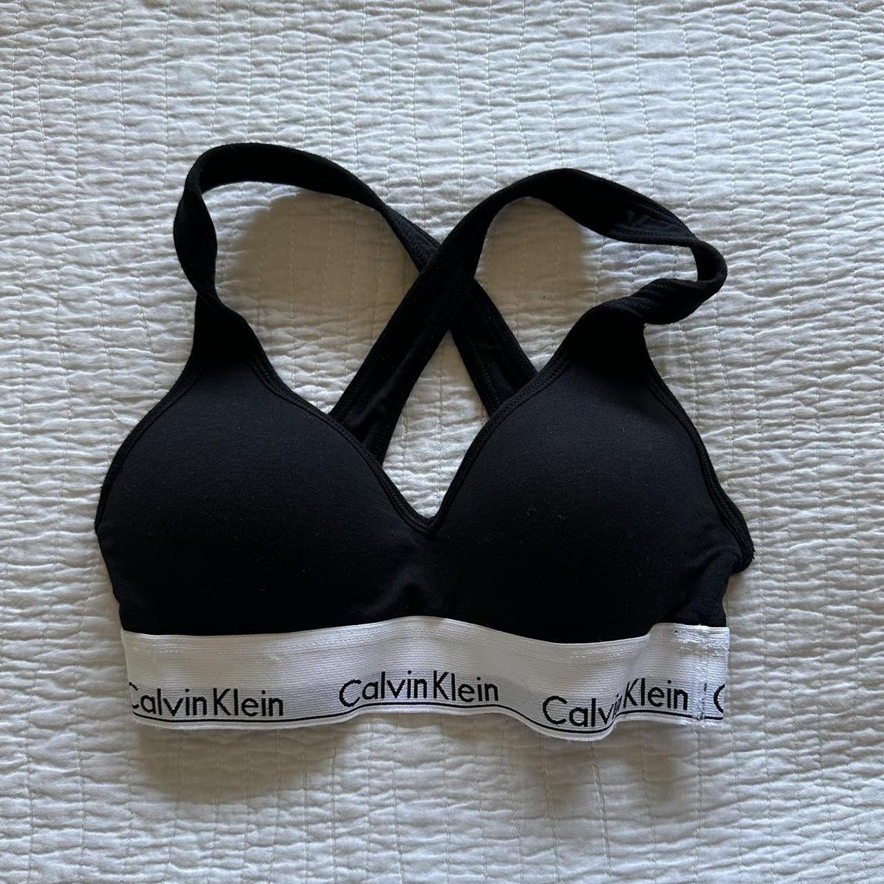 Black Calvin Klein Bralette 🕷️♥️ + XXS & XS + Patted... - Depop