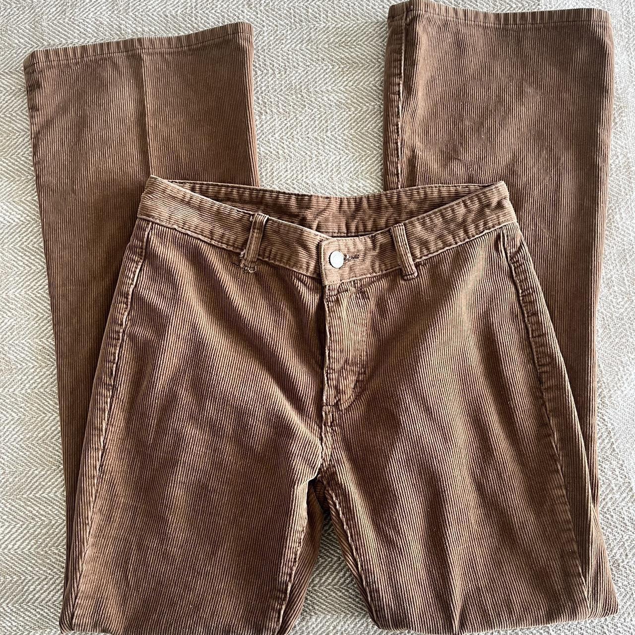 brandy melville/john galt low rise brown corduroy - Depop