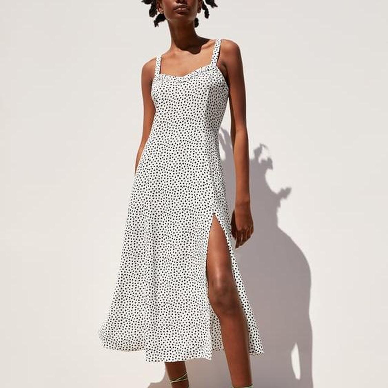 Polka dot midi slip dress best sale