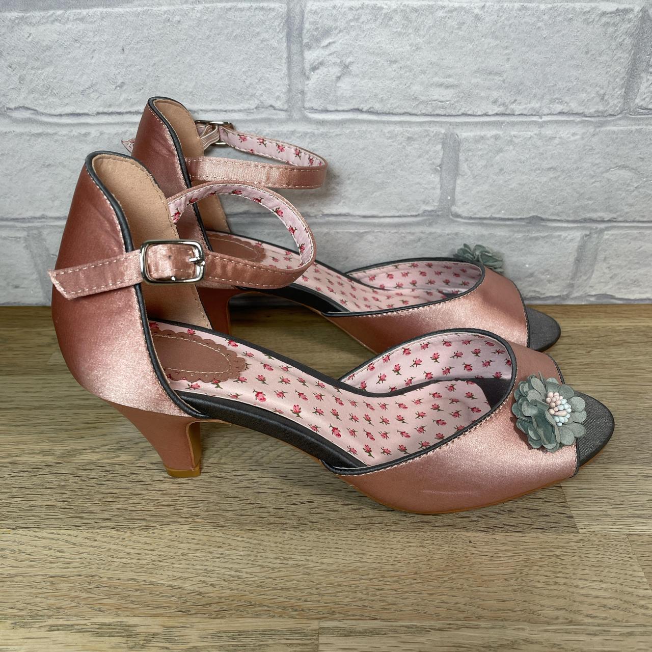 Joe Browns Women's Peep Toe Shoes Pink Satin Depop