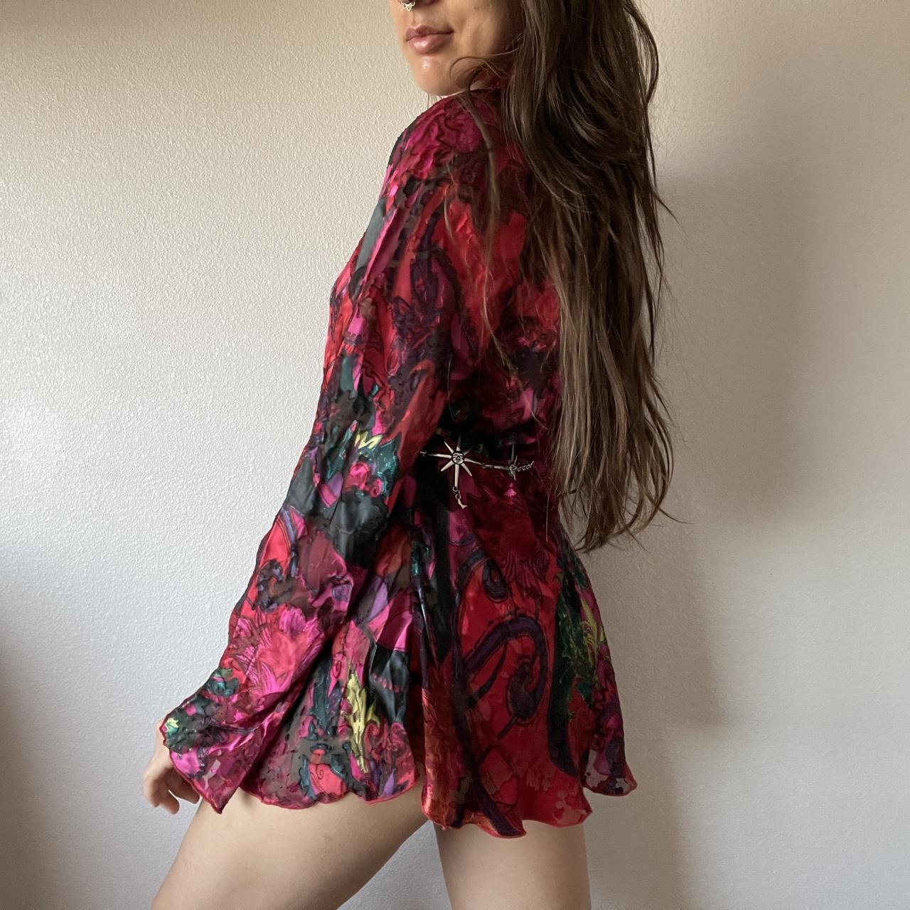 Chico's Women's Pink and Red Dress Depop