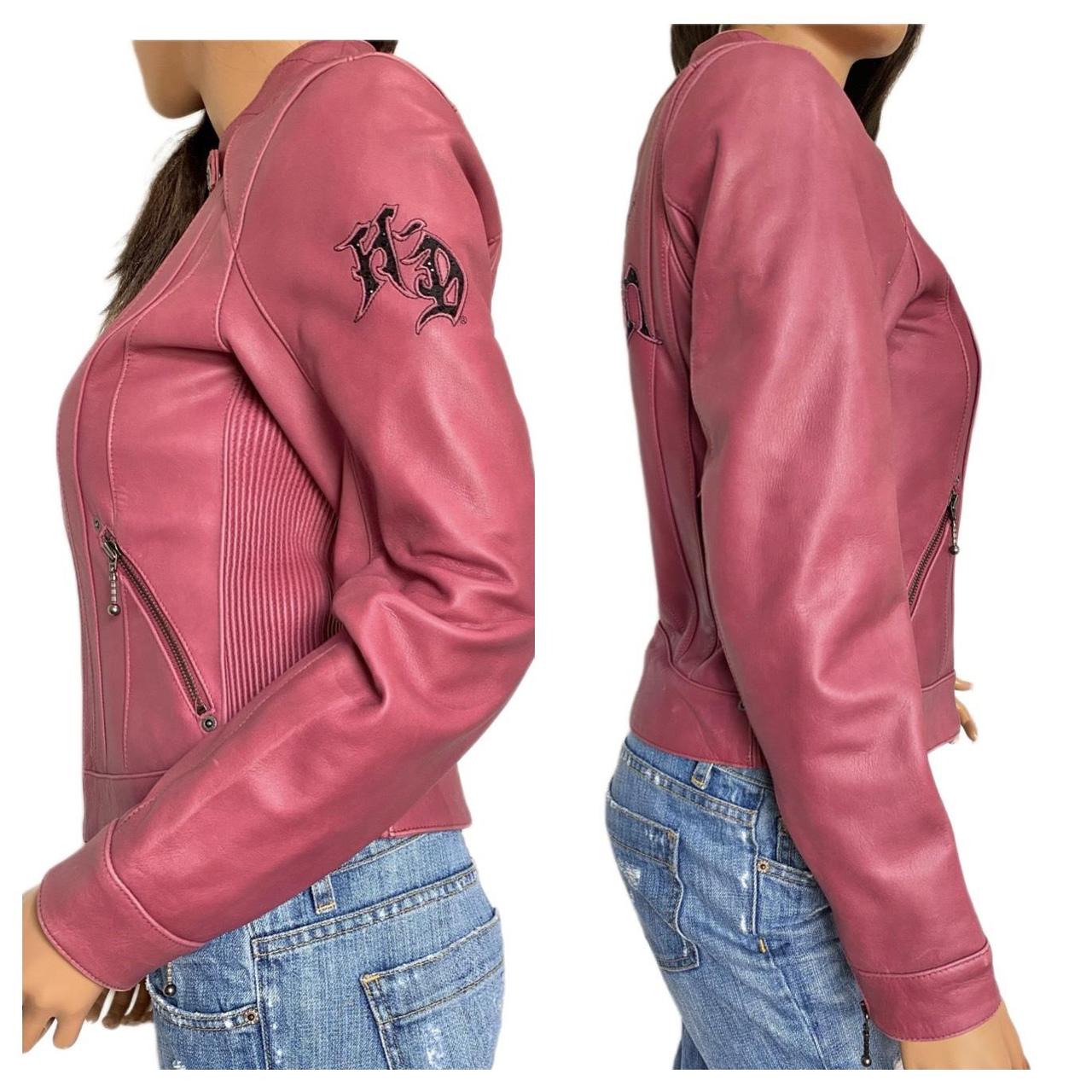 Rare 2010 Womens Pink Lettering Harley Davidson Leather offers Jacket Small