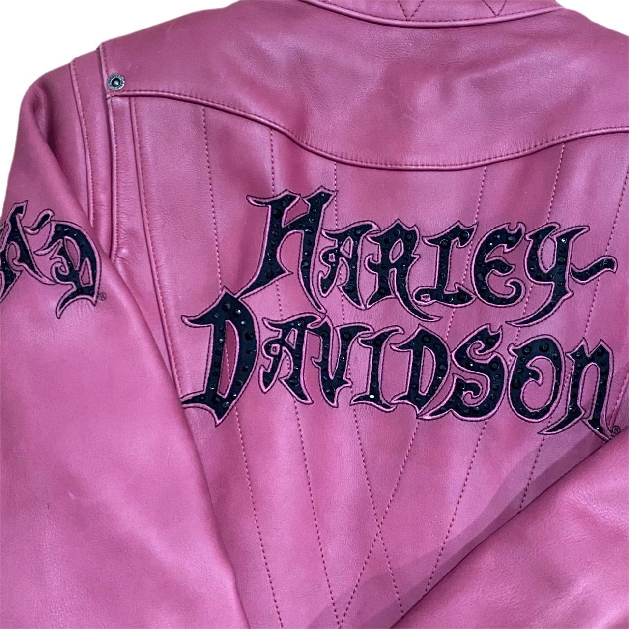 Rare 2010 Womens Pink Lettering Harley Davidson Leather offers Jacket Small