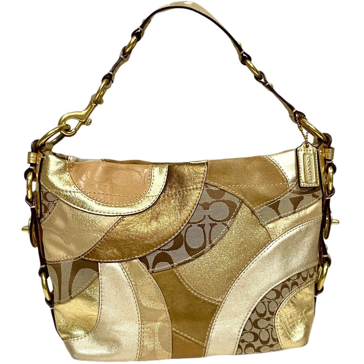 Outlets Gold Coach Handbag