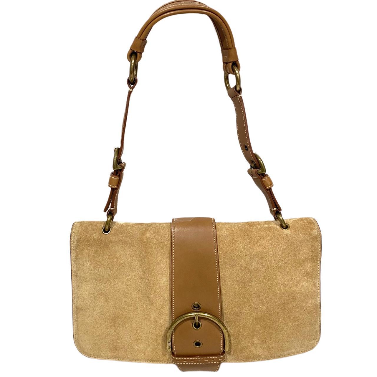 Vintage Coach Brown Suede Shoulder Bag Beautiful | Depop