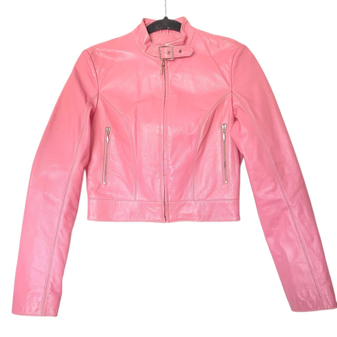 Wilsons Pink Leather Maxima Moto Jacket | Depop