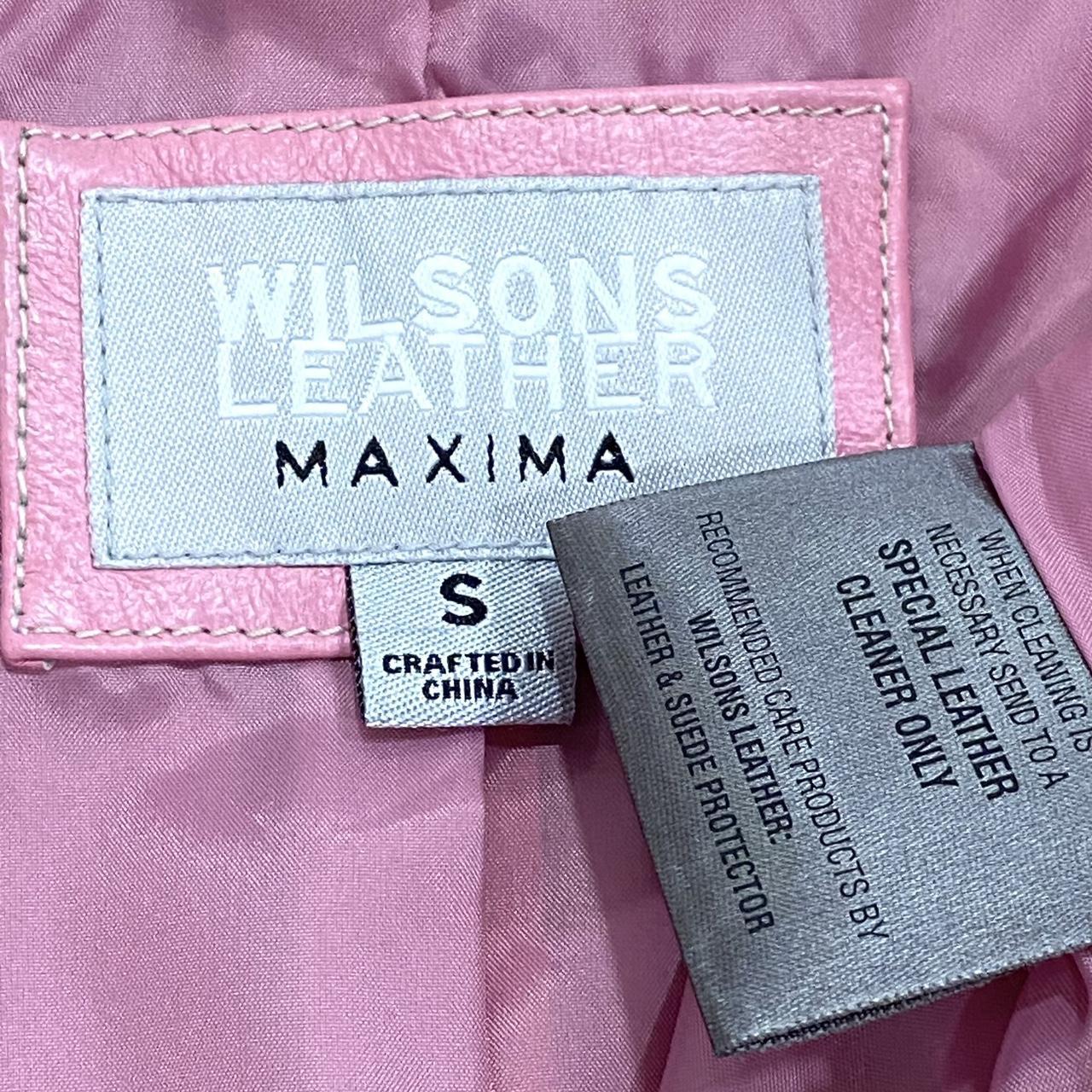 Wilson’s leather offers pink maxima coat jacket zip Womens y2k barbiecore