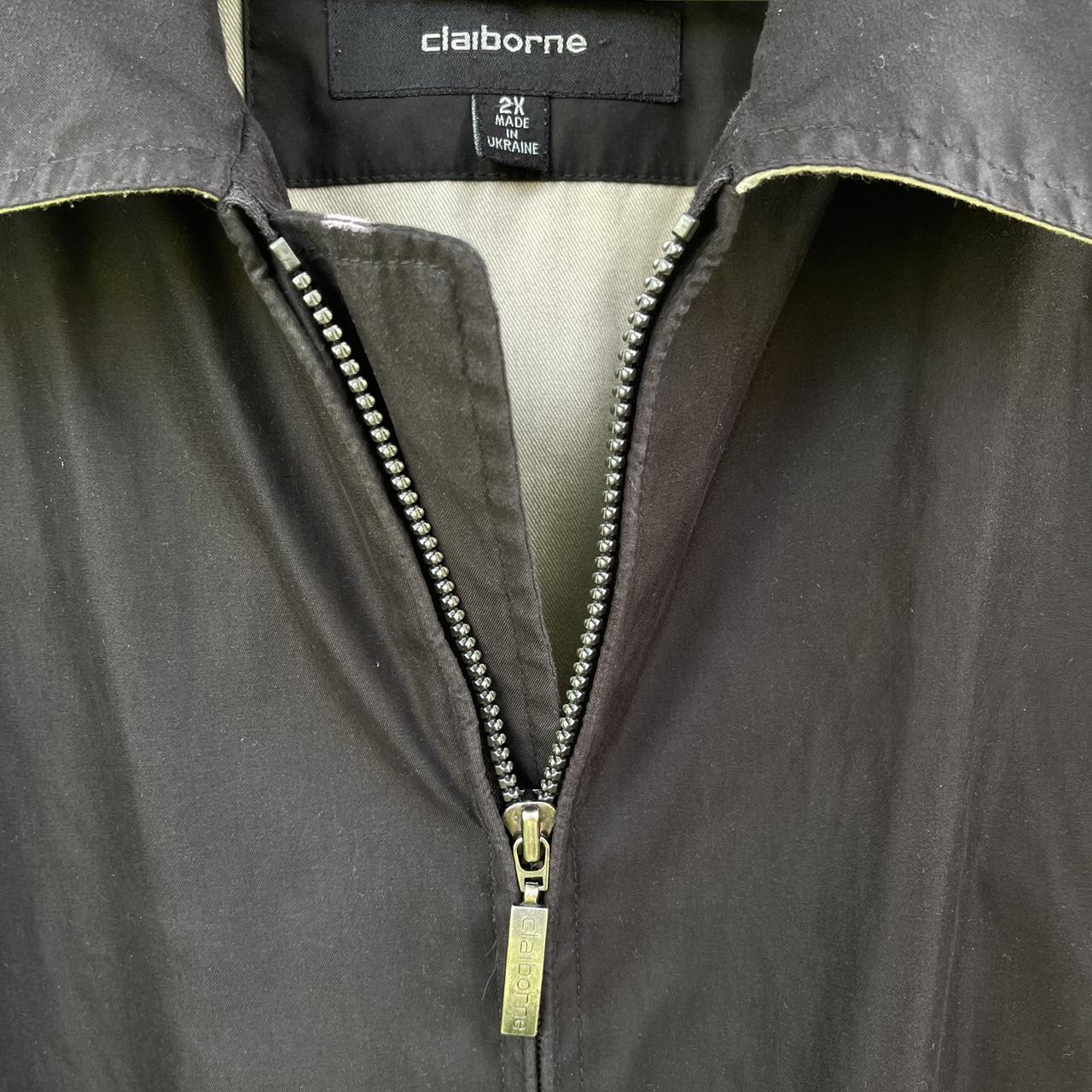 Liz Claiborne Men's Black and Cream Jacket | Depop