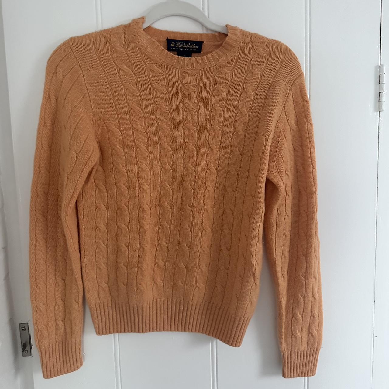 Brooks Brothers Light Brown hot Cable Wool Sweater