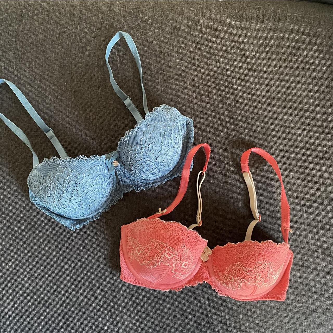 2 Plunge Bras Blue from Boux Avenue Pink from - Depop