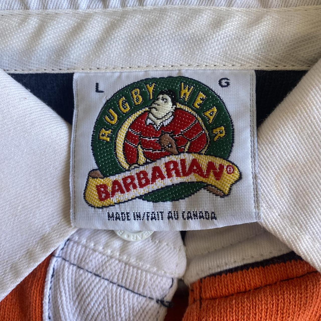 Barbarian Men's Navy and Orange Shirt (3)
