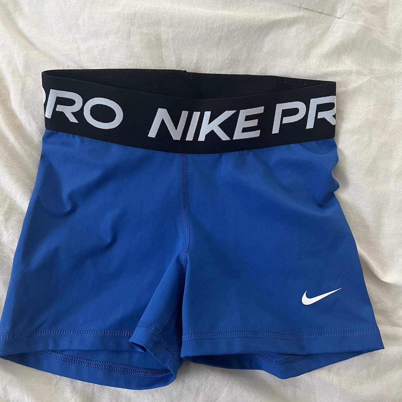 Blue Nike pros size xs No flaws barely worn - Depop