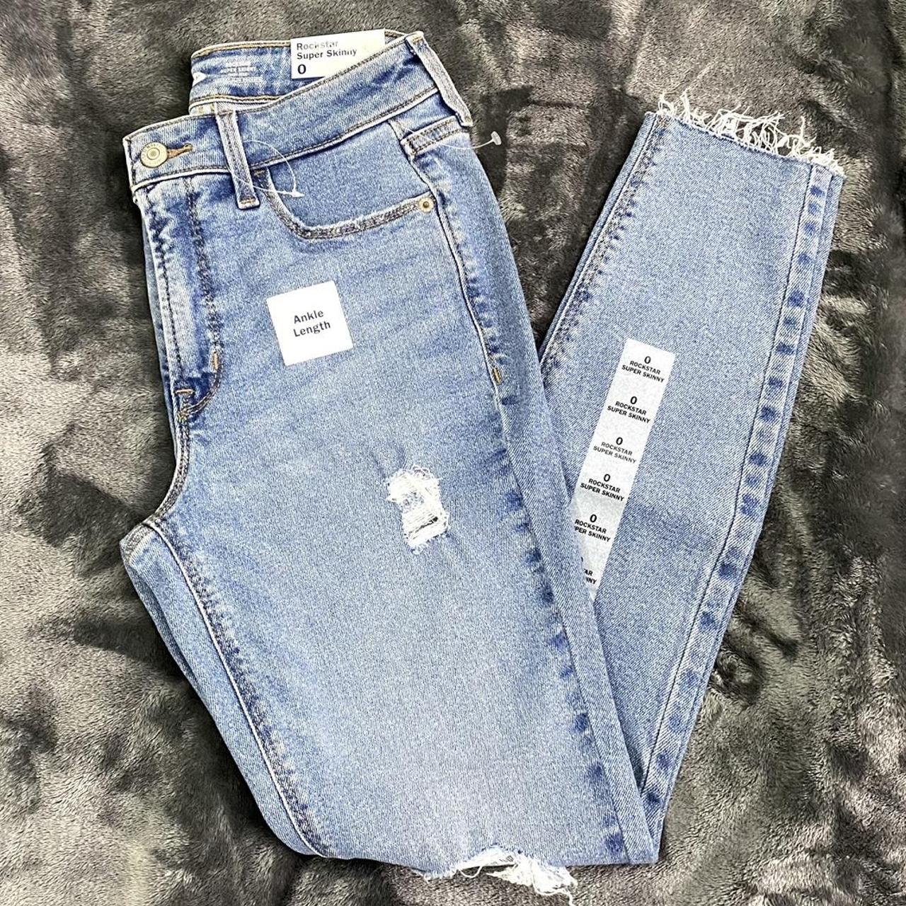 High rise rockstar super skinny jeans from Old Navy. - Depop