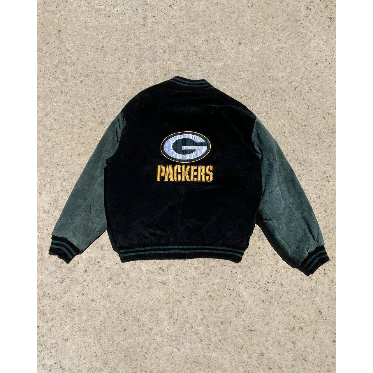 Vintage Green Bay Packers leather jacket. Brand: - Depop