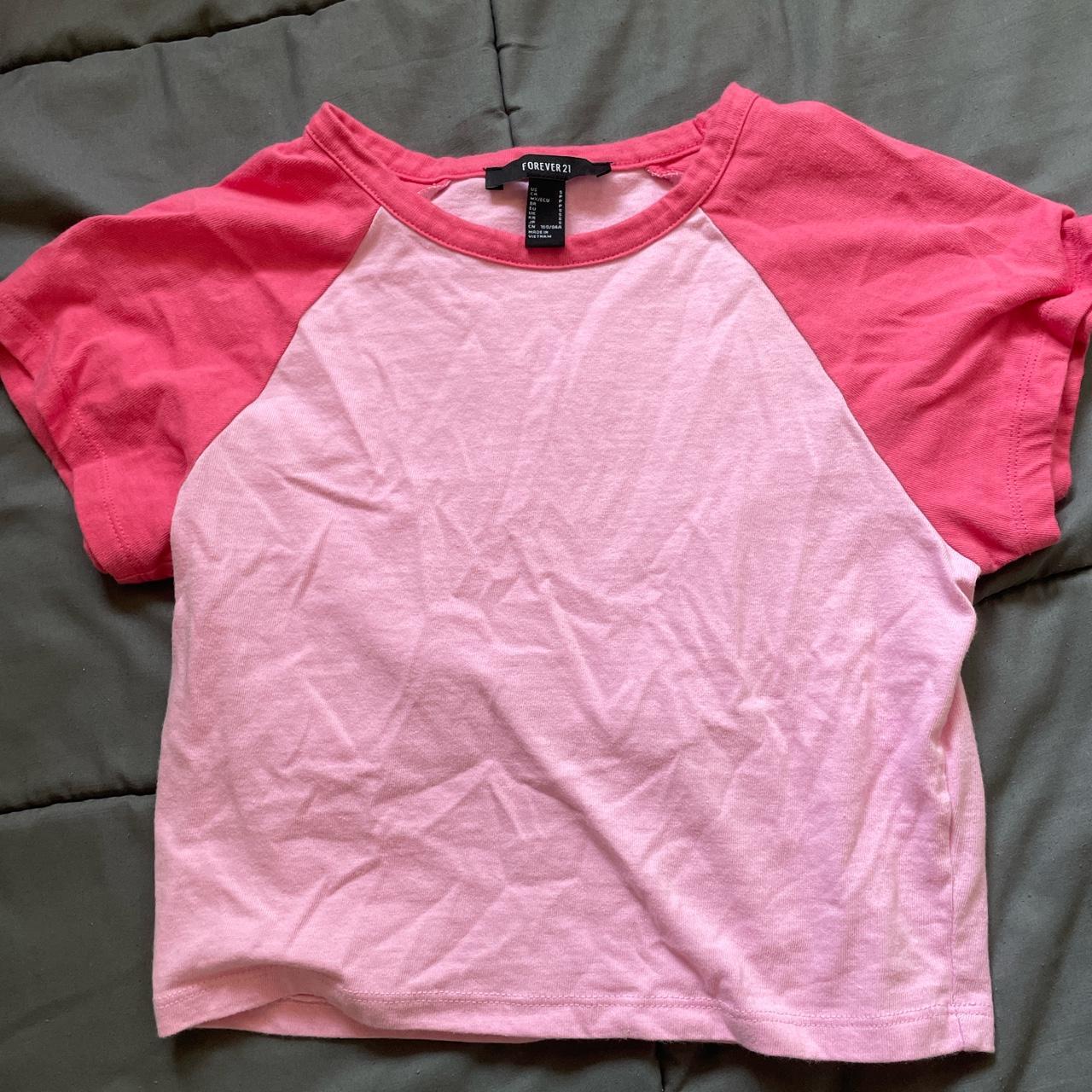 forever 21 baby tee pink 💞💕💗 size small Depop