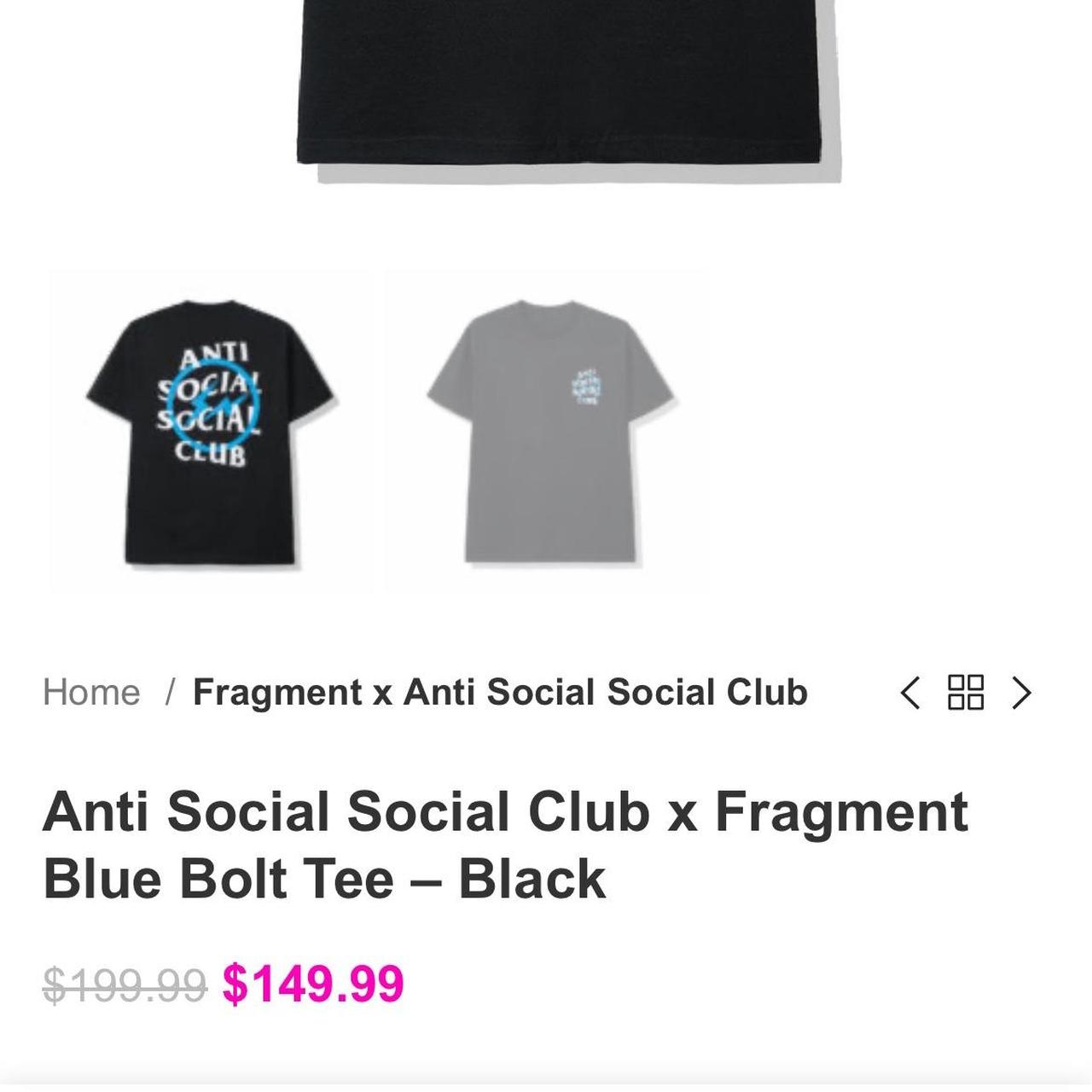 Anti Social Social Club X FRAGMENT Blue Bolt Men's... - Depop