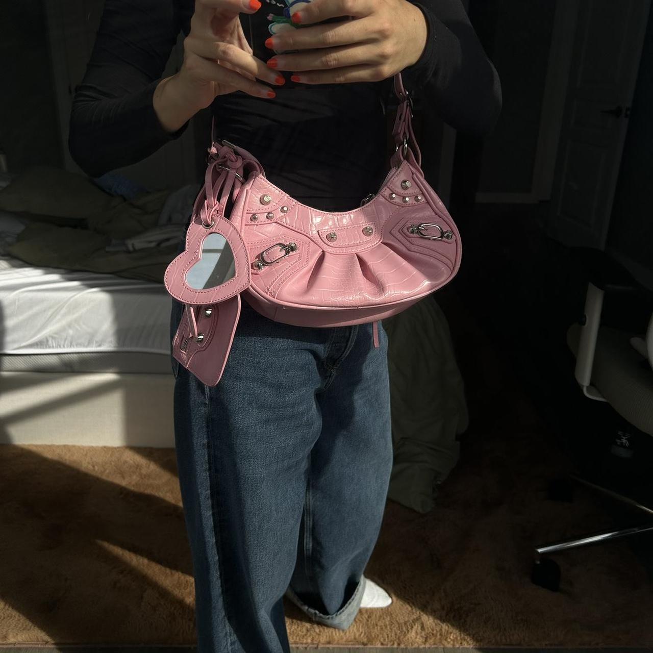Pink ego Y2K grunge pop princess crossbody purse... Depop