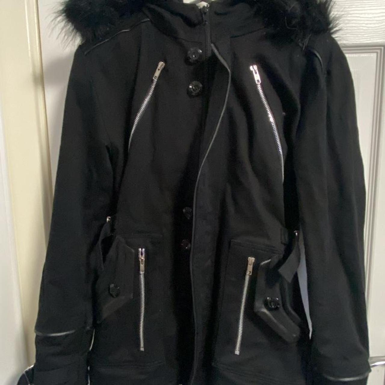 Poizen industries Gothic Black Parka Coat Only worn... - Depop
