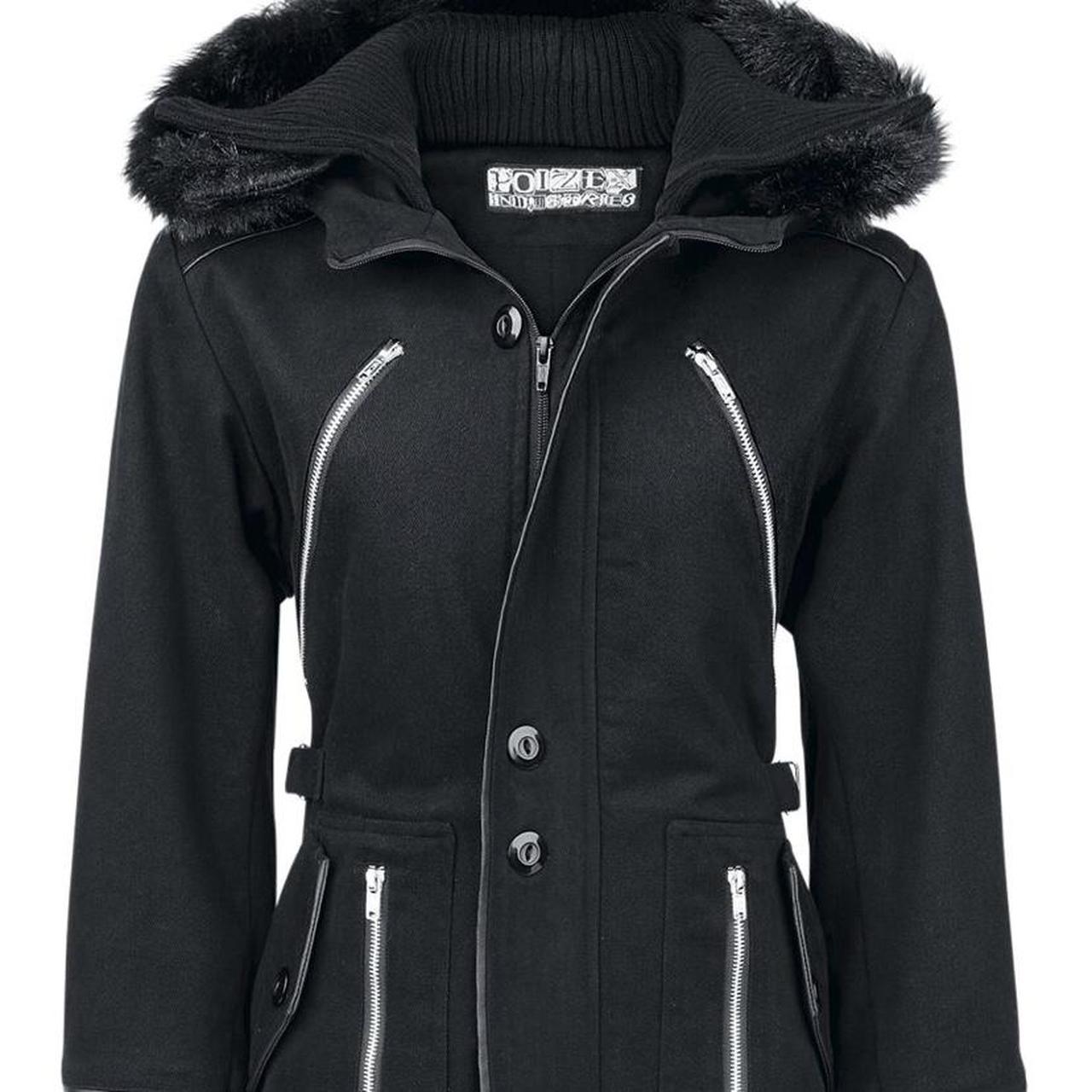 Poizen industries Gothic Black Parka Coat Only worn... - Depop