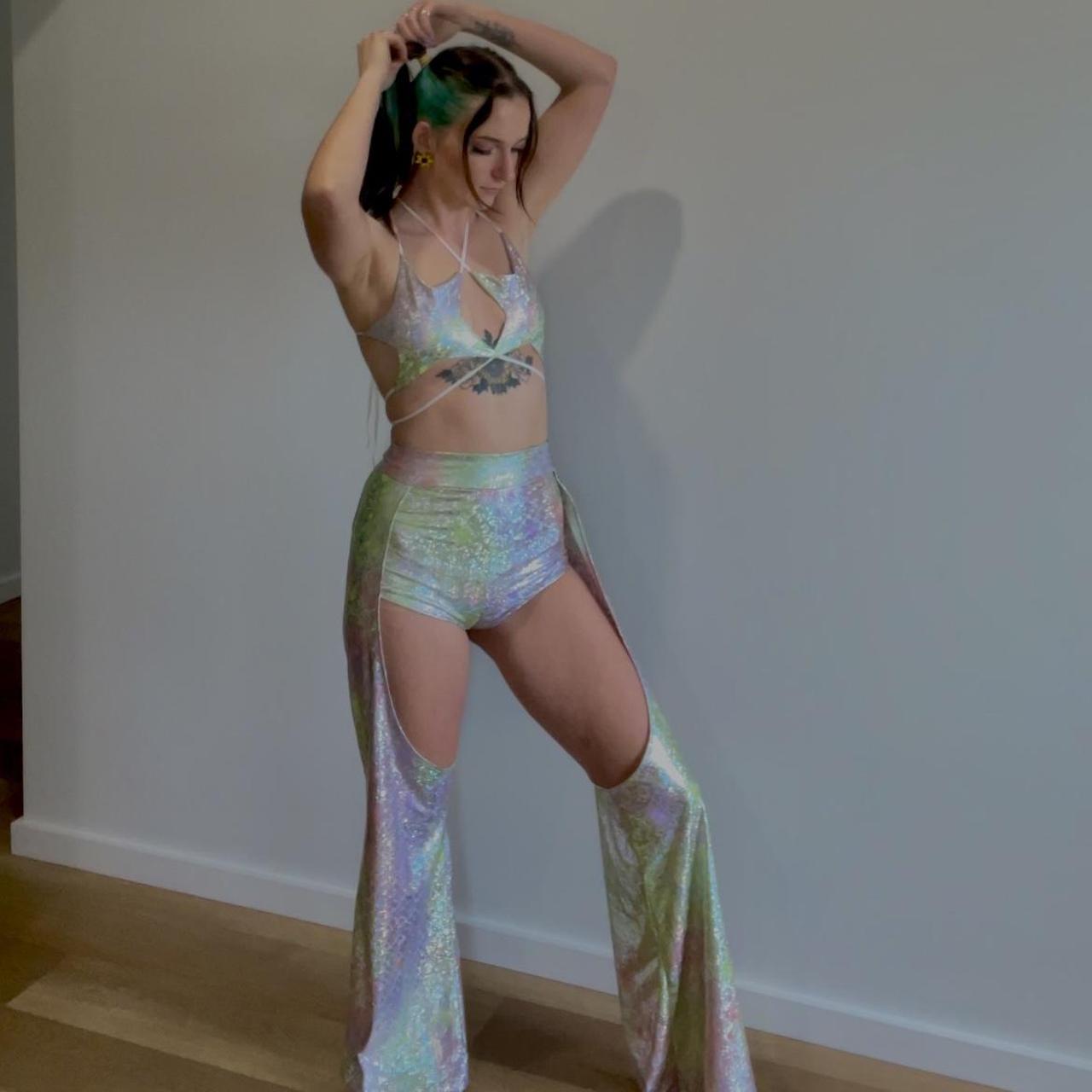 Holographic rave outfits hotsell
