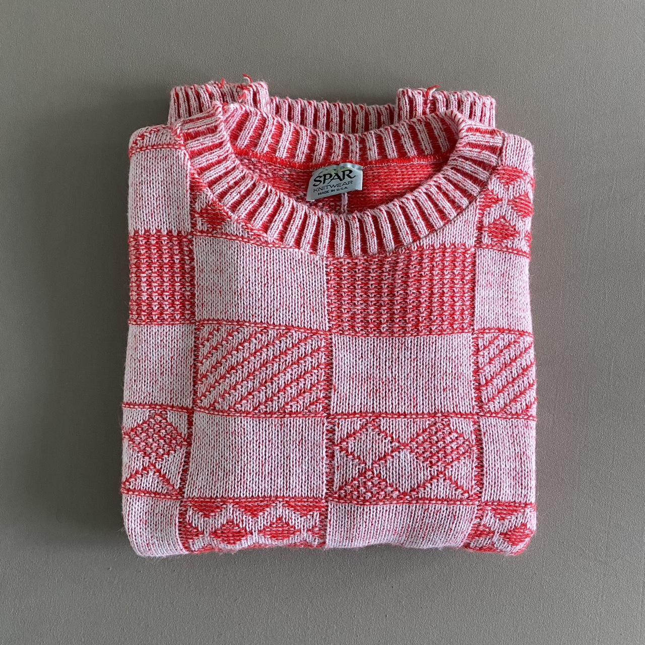 Women's Pink and Red Jumper Depop