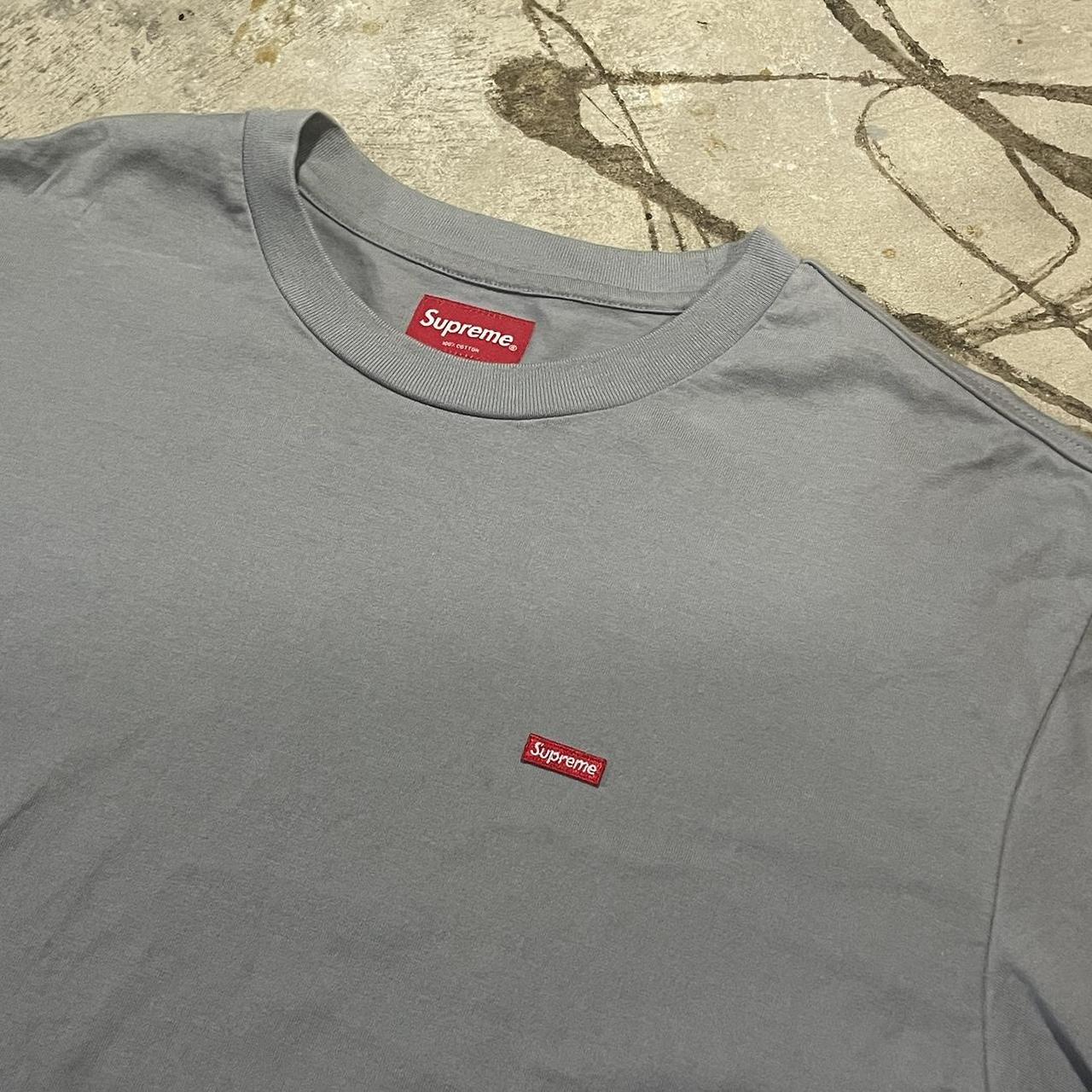 SUPREME SMALL BOX LOGO LONGSLEEVE TEE - GREY Size on... - Depop